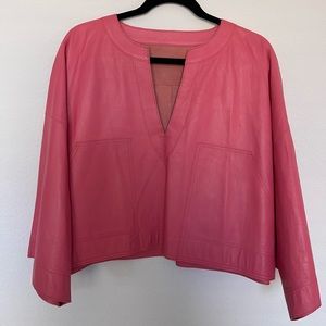 Boxy Pink Leather Top